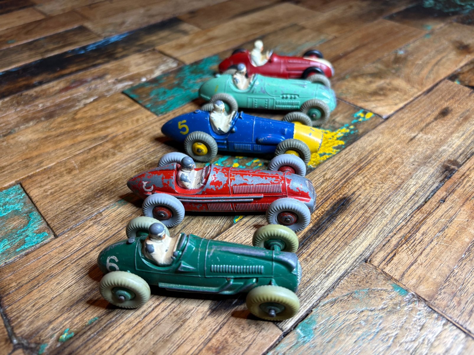 Dinky Toys GP-raceserie – 5 originele racers 23/231–235, Ophalen of Verzenden, Gebruikt, Auto, Dinky Toys