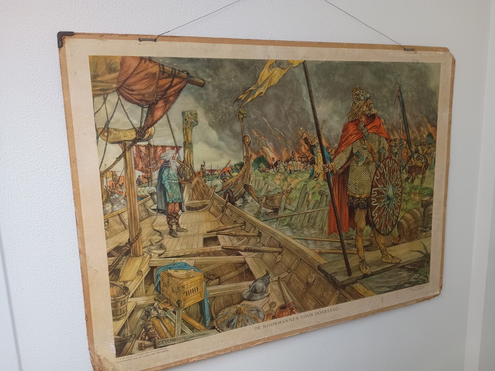 De Noormannen voor Dorestad Wandkaart Isings, Ophalen of Verzenden