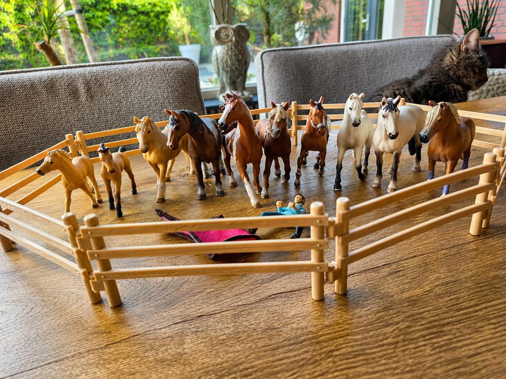 Schleich paarden en omheining set, Kinderen en Baby's, Ophalen of Verzenden, Gebruikt