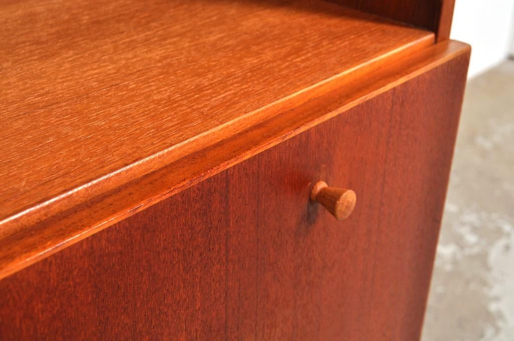 Vintage teakhouten kast met klep mid-century, Ophalen of Verzenden, Gebruikt
