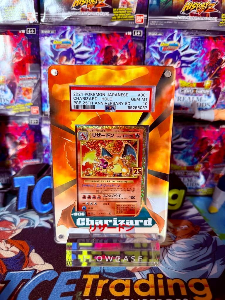 Pokemon Charizard Holo PSA 10 Gem Mint 25th Anniversary, Verzamelen, Stripfiguren, Nieuw, Boek of Spel, Overige figuren, Ophalen of Verzenden