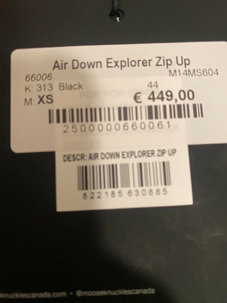 Moose Knuckles Air Down Explorer Zip Up Zomerjasje XS Zwart, Ophalen of Verzenden, Zo goed als nieuw, Maat 46 (S) of kleiner, Zwart