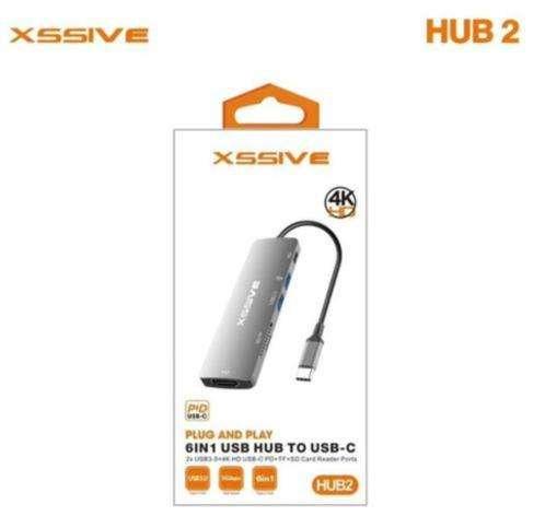 Xssive HIGH PREMIUM 6in1 USB 3.0 Hub Type-C HUB2 HDMI 4K, Computers en Software, Dockingstations, Ophalen, Nieuw, Laptop