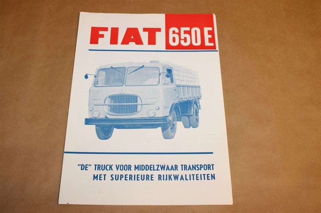 Zeldzame brochure - Fiat 650E vrachtwagen - 1965, Boeken, Ophalen of Verzenden, Zo goed als nieuw, Tractor en Landbouw