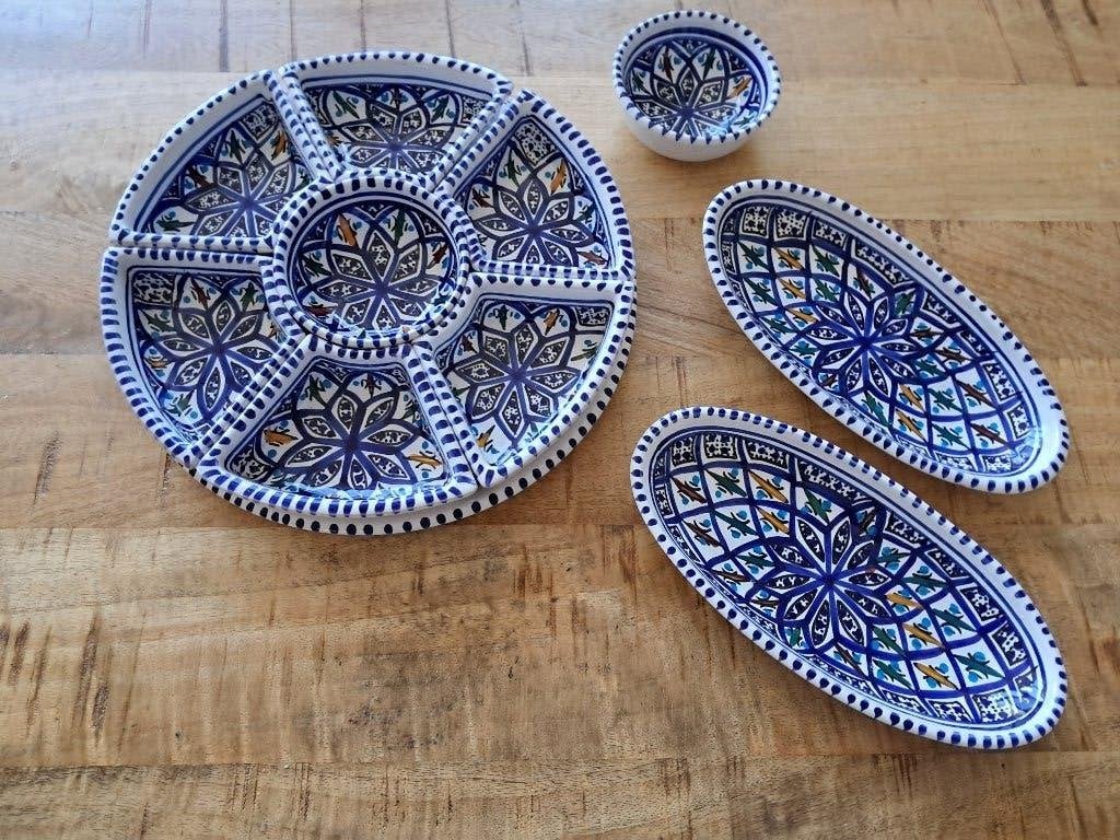 10 delig Handbeschilderde Marokkaanse schalen set, Ophalen