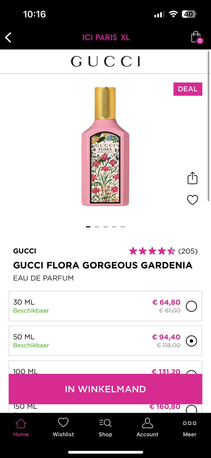 Gucci Flora Gorgeous Gardenia 50ml, Tickets en Kaartjes, Kortingen en Cadeaubonnen, Eén persoon, Cadeaubon