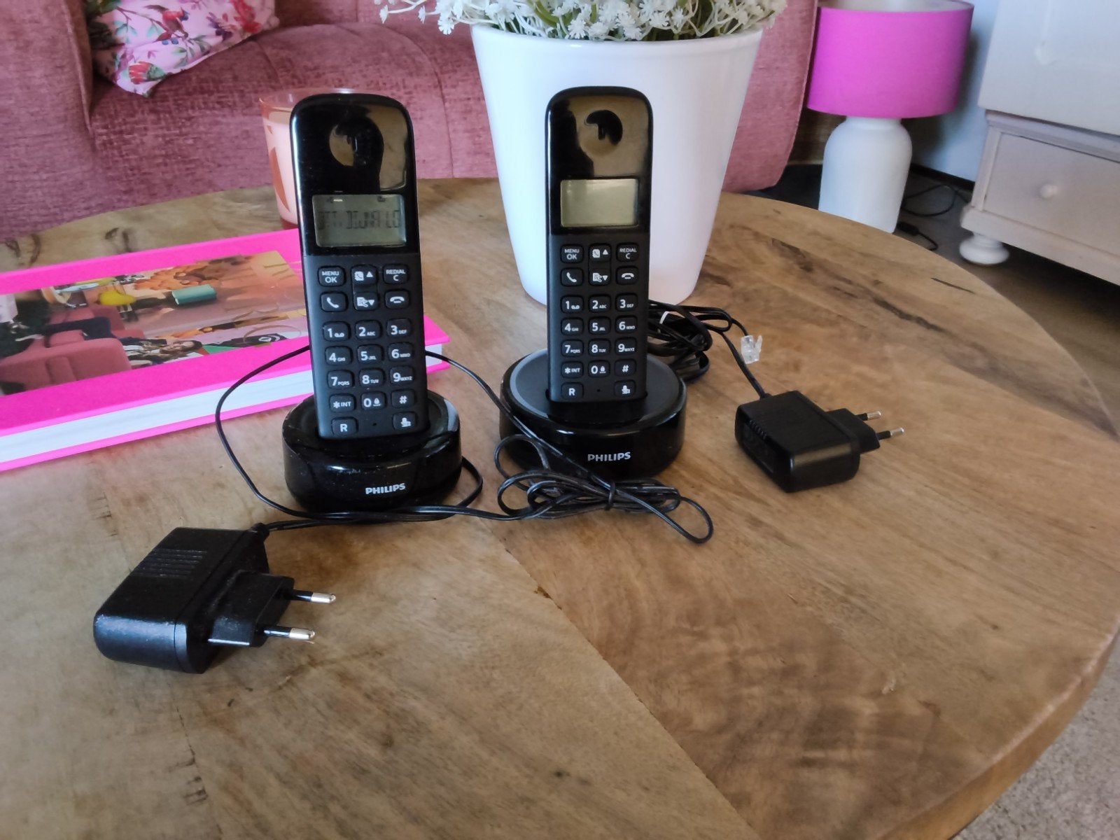 Philips draadloze huistelefoons (set van 2), Ophalen of Verzenden, Gebruikt, 2 handsets