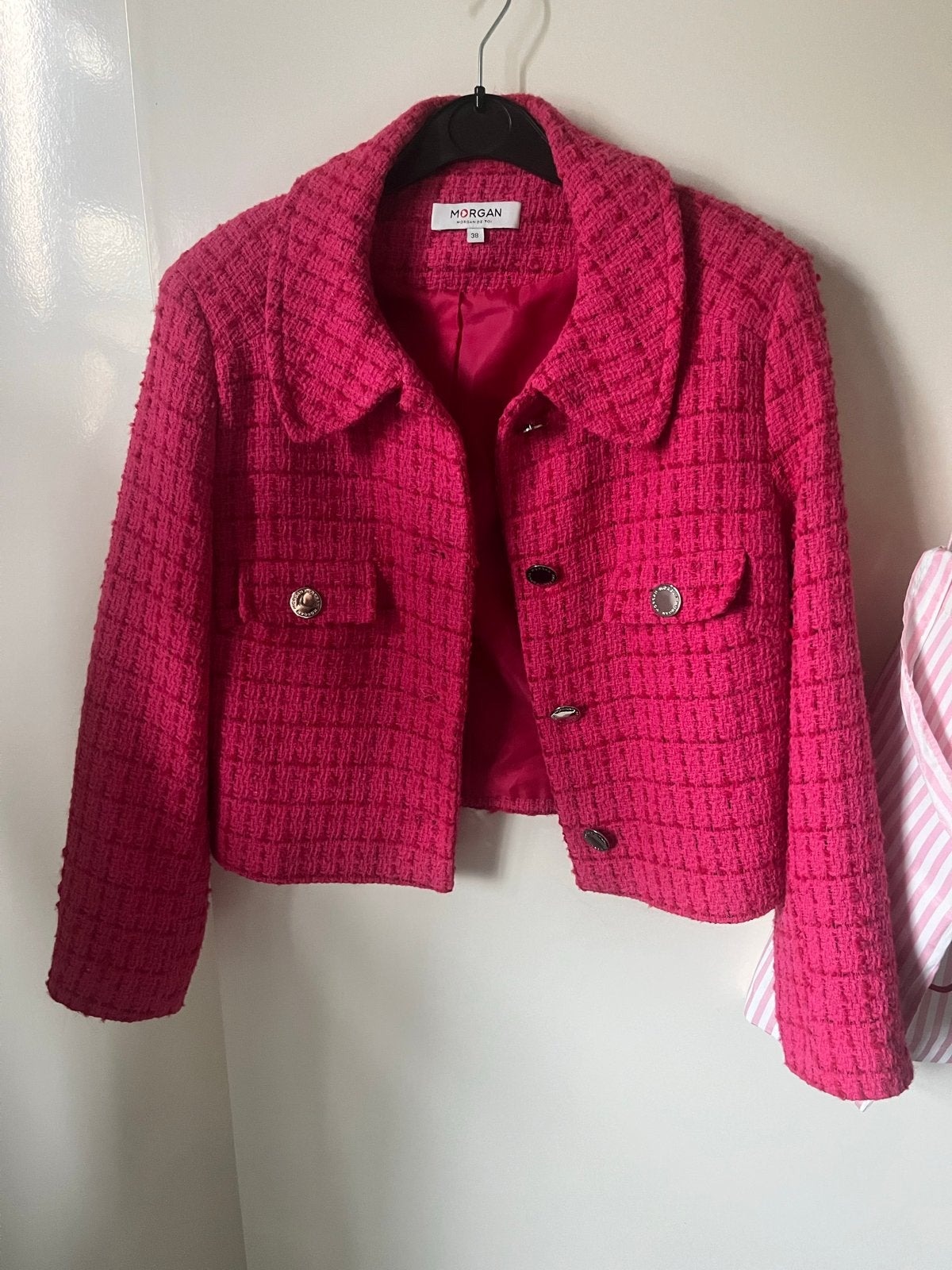 Morgan roze tweed jasje maat 38, Ophalen of Verzenden, Zo goed als nieuw, Maat 38/40 (M), Roze
