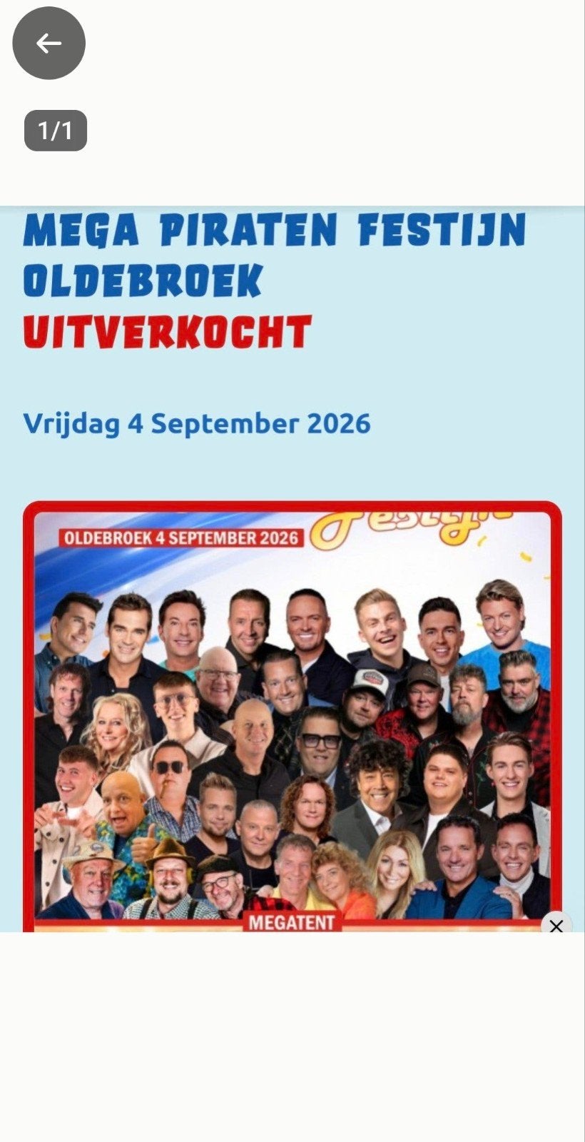 MPF mega piraten festijn Oldebroek 4 sep 26 tickets 2x!, Twee personen, September
