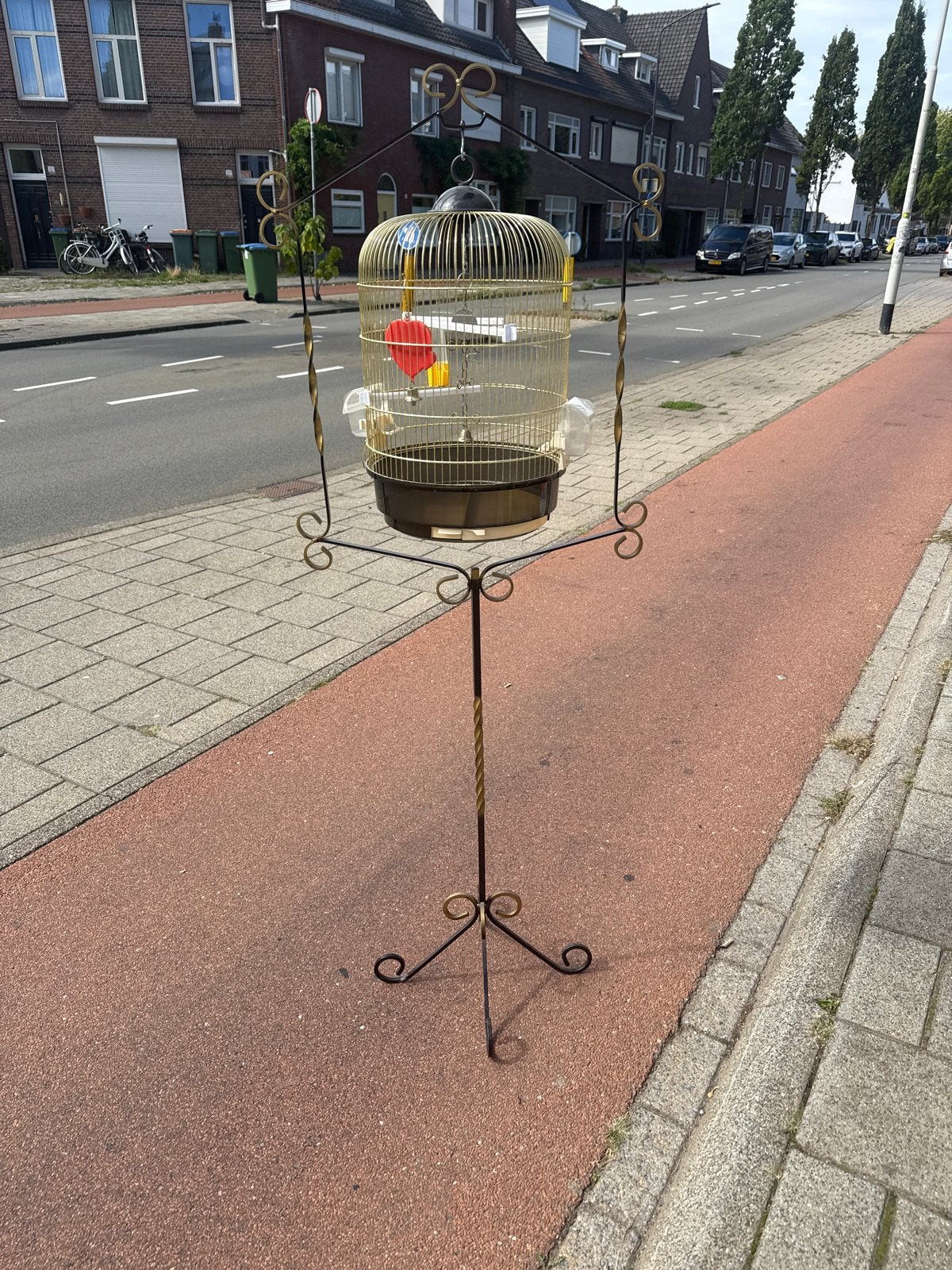 Vogelkooi op standaard, Dieren en Toebehoren, Ophalen of Verzenden, Metaal, Vogelkooi