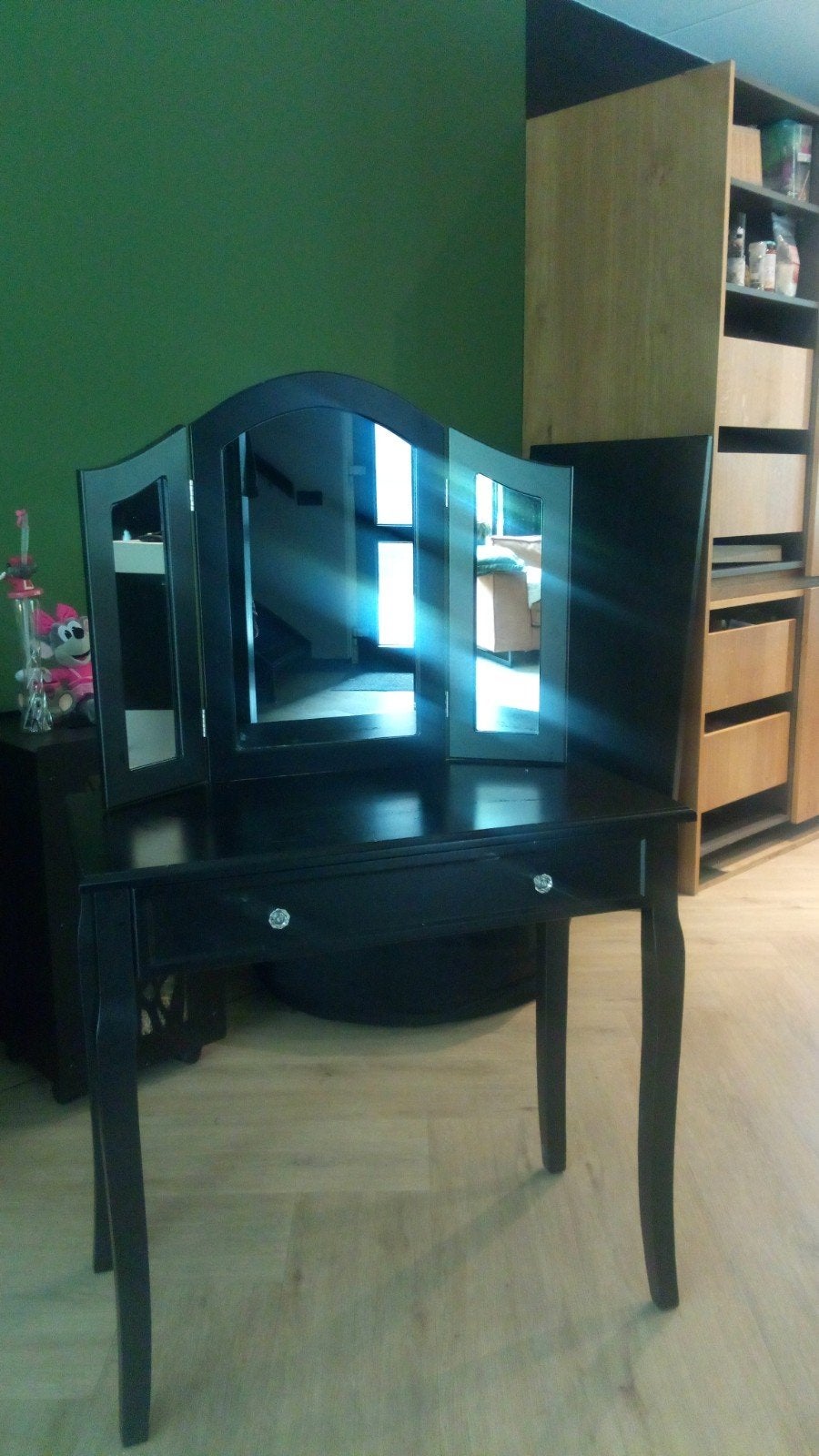 Zwarte kaptafel met spiegel voor kinderen, Ophalen, Gebruikt, Kinderlijk, Klassiek, 50 tot 100 cm