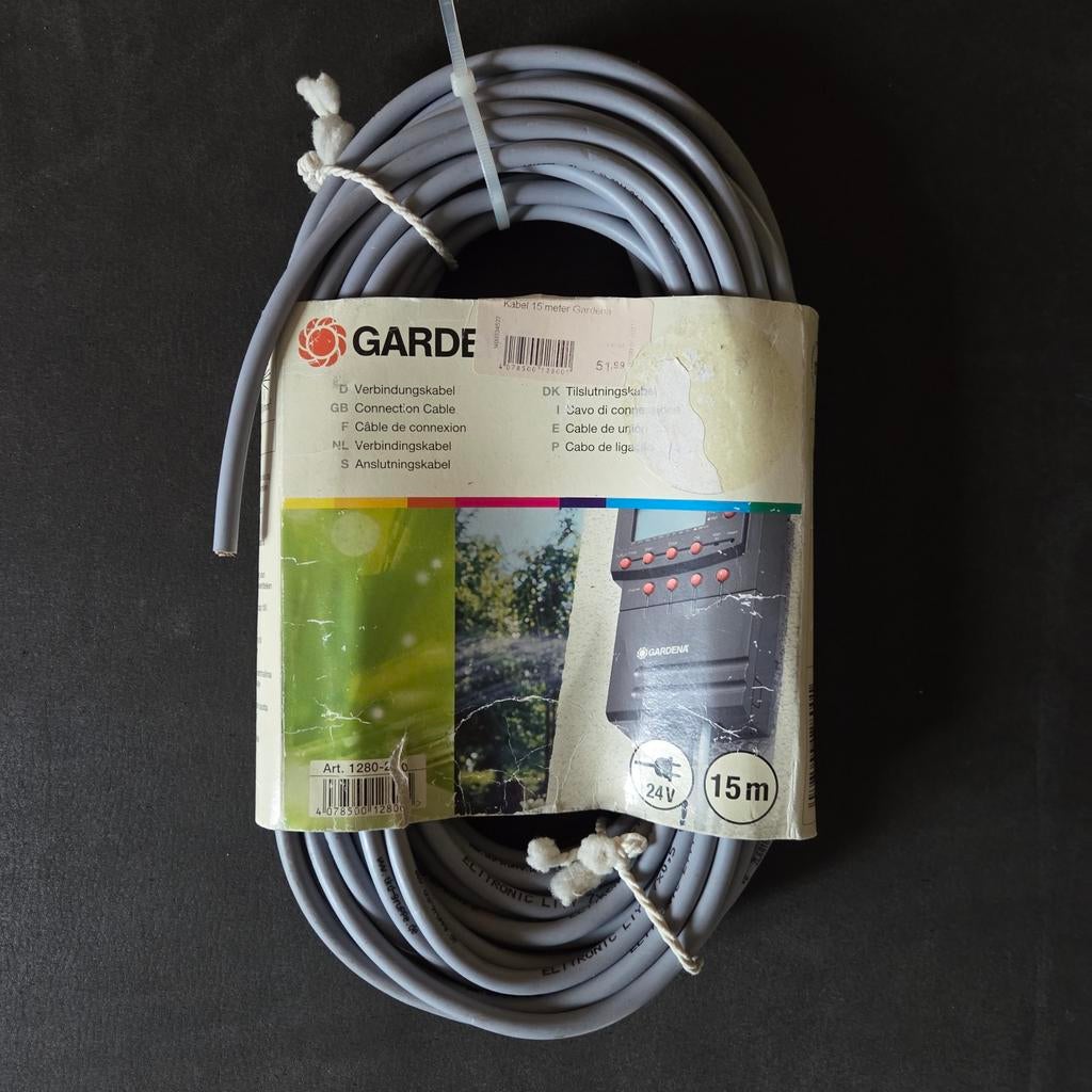 GARDENA Verbindingskabel 15m voor tuinbesproeiing 24V, Ophalen of Verzenden, Nieuw