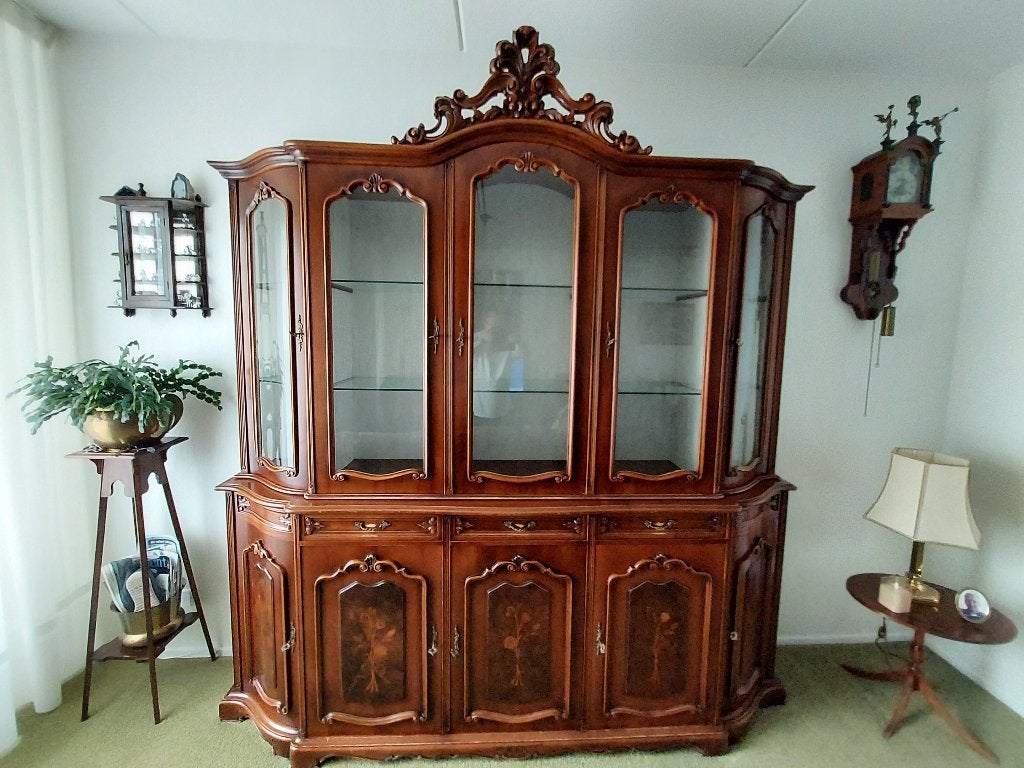 vitrinekast vintage(ophalen in Brummen), Huis en Inrichting, Ophalen, Gebruikt, 200 cm of meer, Met lade(s)