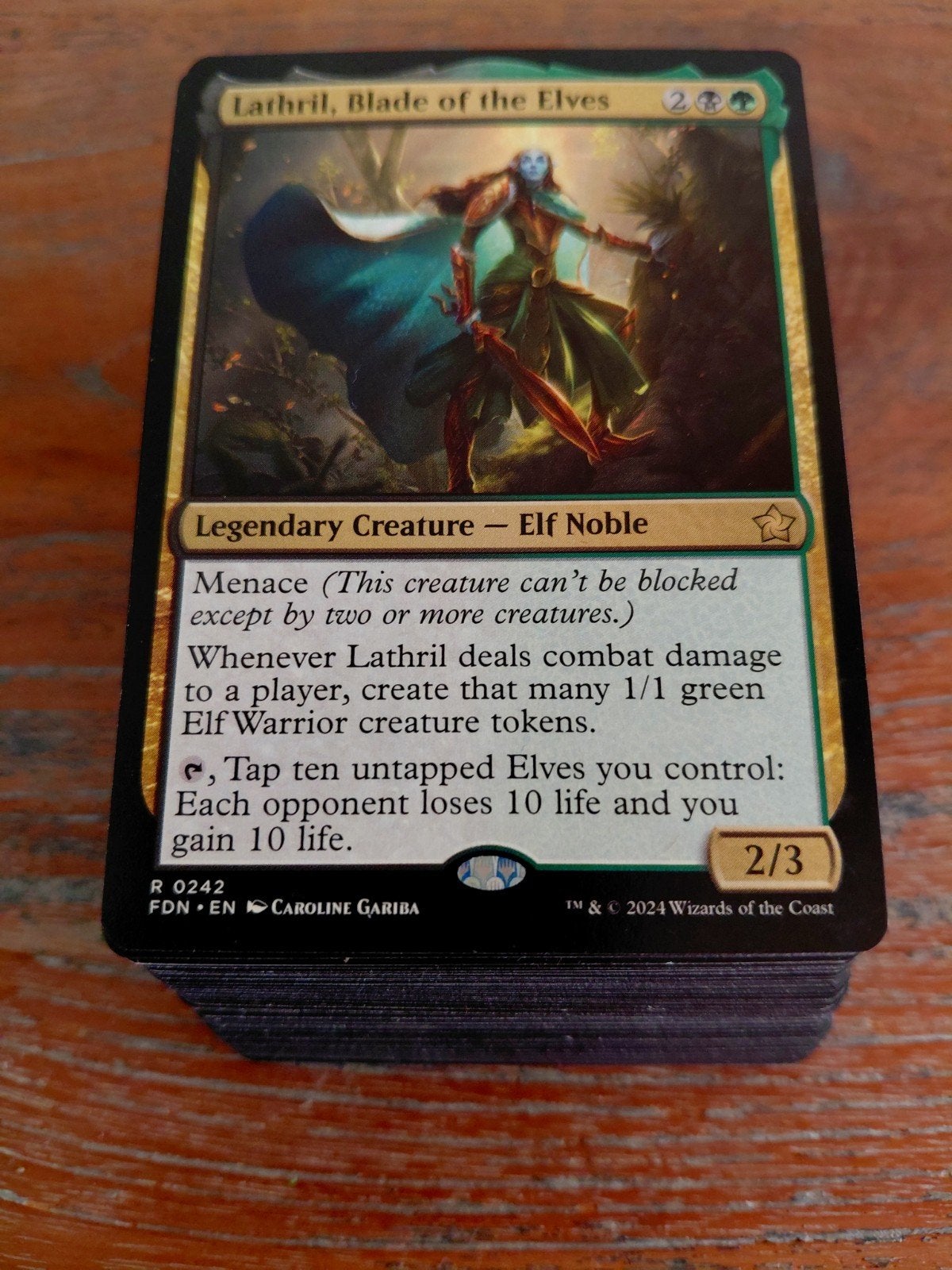 Mtg commander deck lathril elven groen zwart, Ophalen of Verzenden, Zo goed als nieuw, Speeldeck