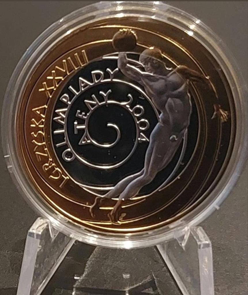 Zilveren Poolse Olympische munt Athene 2004 - 14.14 gram, Verzenden, Losse munt, Zilver