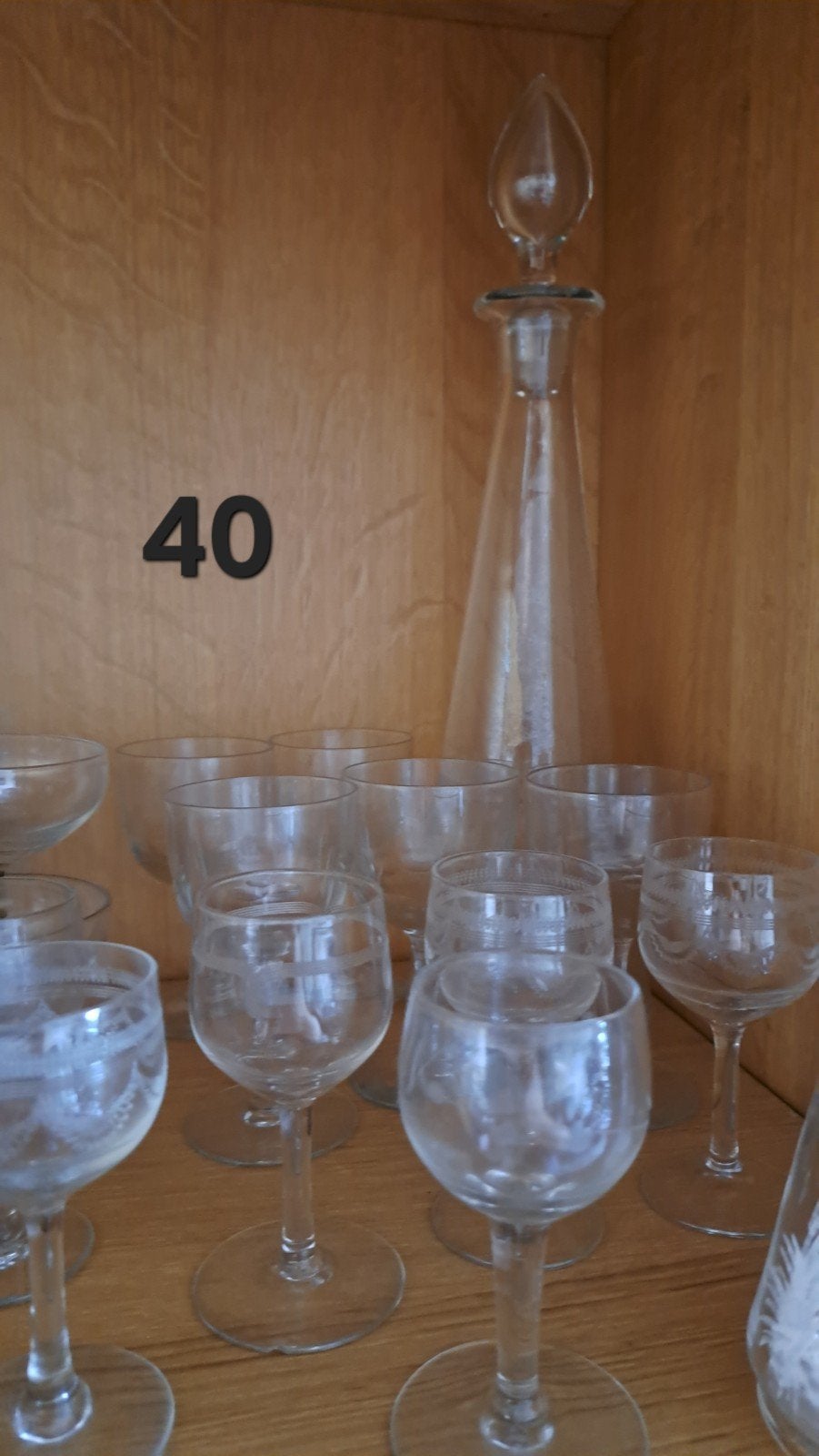 Vintage glazen set met karaf en diverse glazen, Ophalen of Verzenden