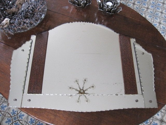 Vintage spiegel, iets verweerd 76 x 51 cm, Huis en Inrichting, Woonaccessoires | Spiegels, Ophalen, Zo goed als nieuw, 75 tot 100 cm