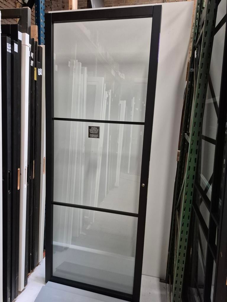 88x231,5cm binnendeur stomp R staallook zwart JHD6, Ophalen, 80 tot 100 cm, Binnendeur, Nieuw