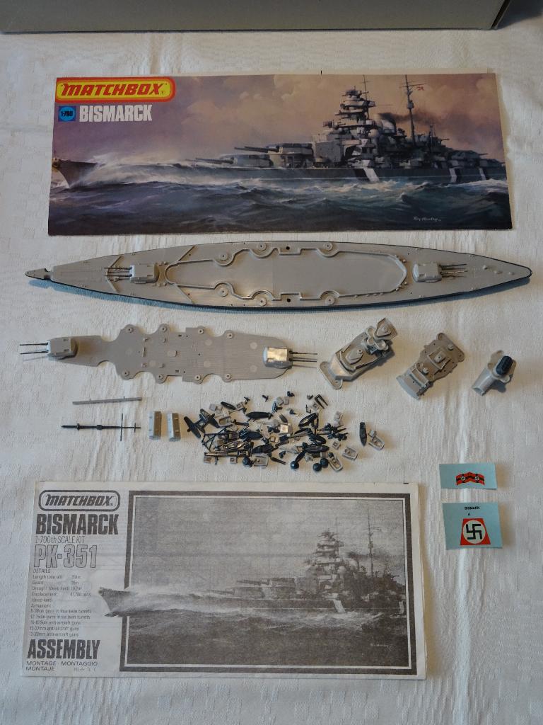 Bismarck - Duitsland - Matchbox - 1:700, Hobby en Vrije tijd, Modelbouw | Boten en Schepen, Ophalen of Verzenden, Gebruikt, 1:50 tot 1:200