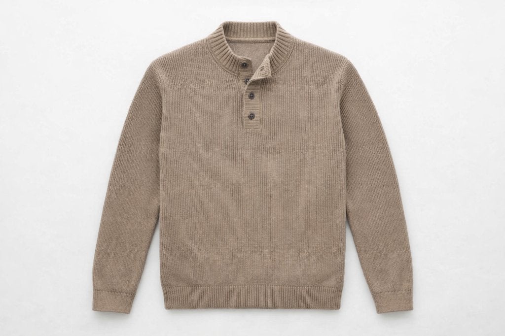 Bruine Eddie Bauer trui met knoopjes – maat XL, Kleding | Heren, Truien en Vesten, Ophalen, Bruin, Maat 56/58 (XL), Zo goed als nieuw