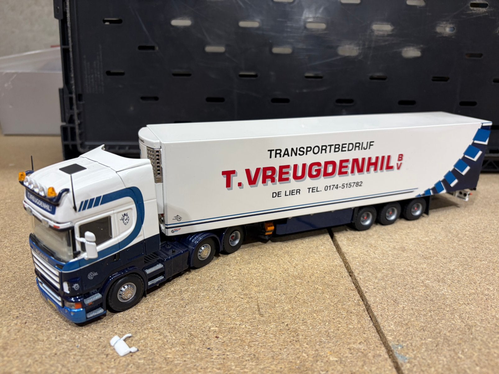 TEKNO SCANIA R 6x2 T VREUGDENHIL, Hobby en Vrije tijd, Modelauto's | 1:50, Ophalen of Verzenden, Gebruikt, Bus of Vrachtwagen