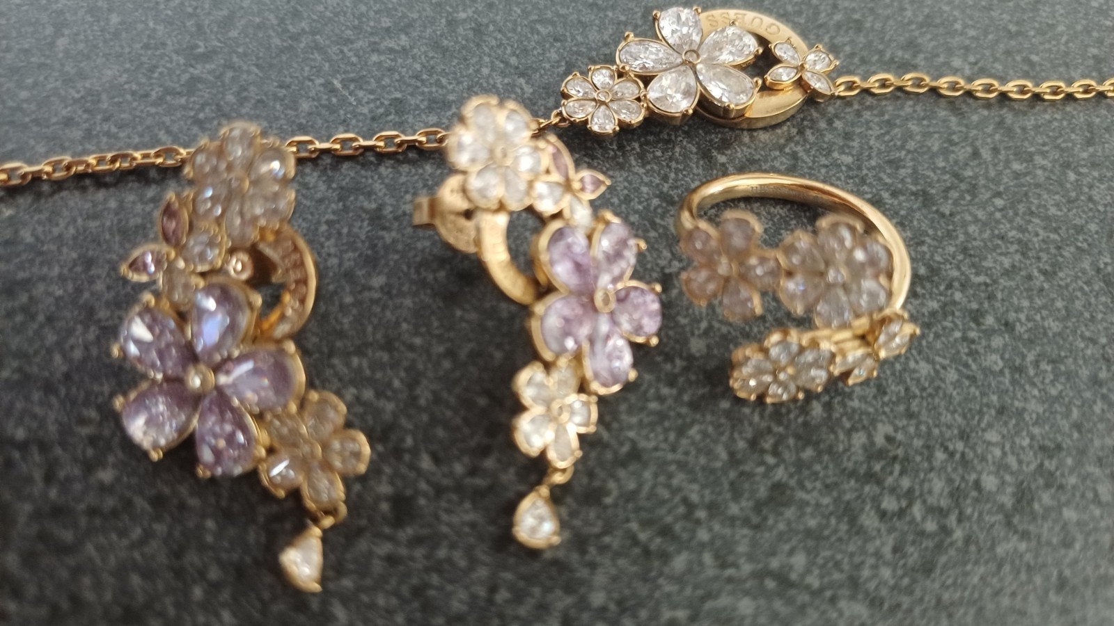 GUESS set  oorbellen/ armbandje/ring, Ophalen of Verzenden, Nieuw, Zilver, Overige materialen