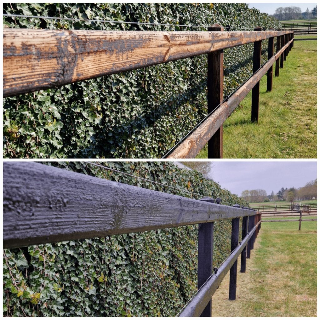 Houtbehandelingsmiddel, Onderhoudsolie, houtbescherming, Opfok, Veld omheiningen, Schaijk, Info@veldomheiningen.nl