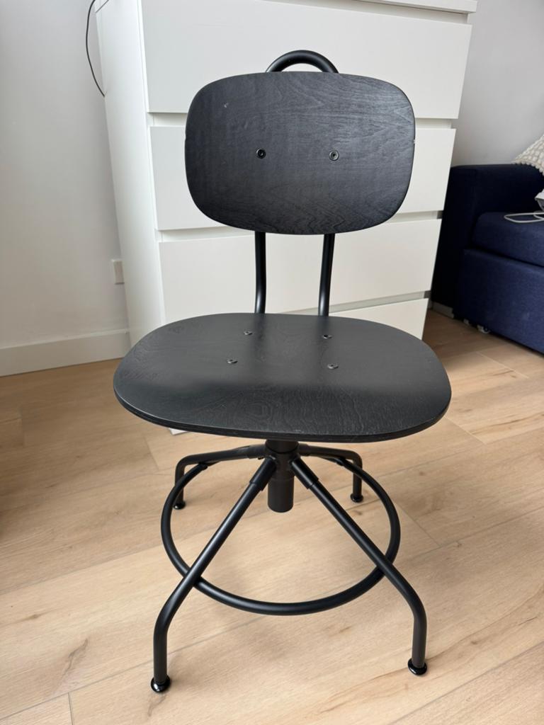 Ikea KULLABERG bureaustoel zwart, Huis en Inrichting, Ophalen, Zo goed als nieuw, Zwart, Eén