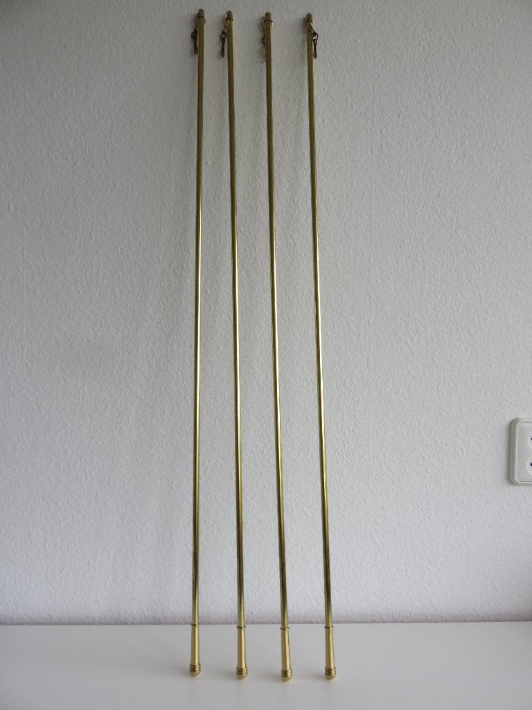 4 gordijn trekstangen goud messing kleur klassiek 100 cm, Ophalen, Gebruikt, Metaal, Gordijn