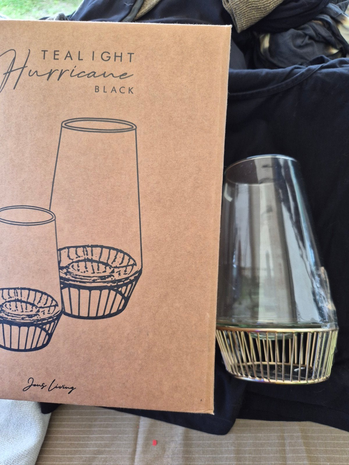 Tealight Hurricane Black - Jens Living, Windlicht, Nieuw, Ophalen of Verzenden, Glas