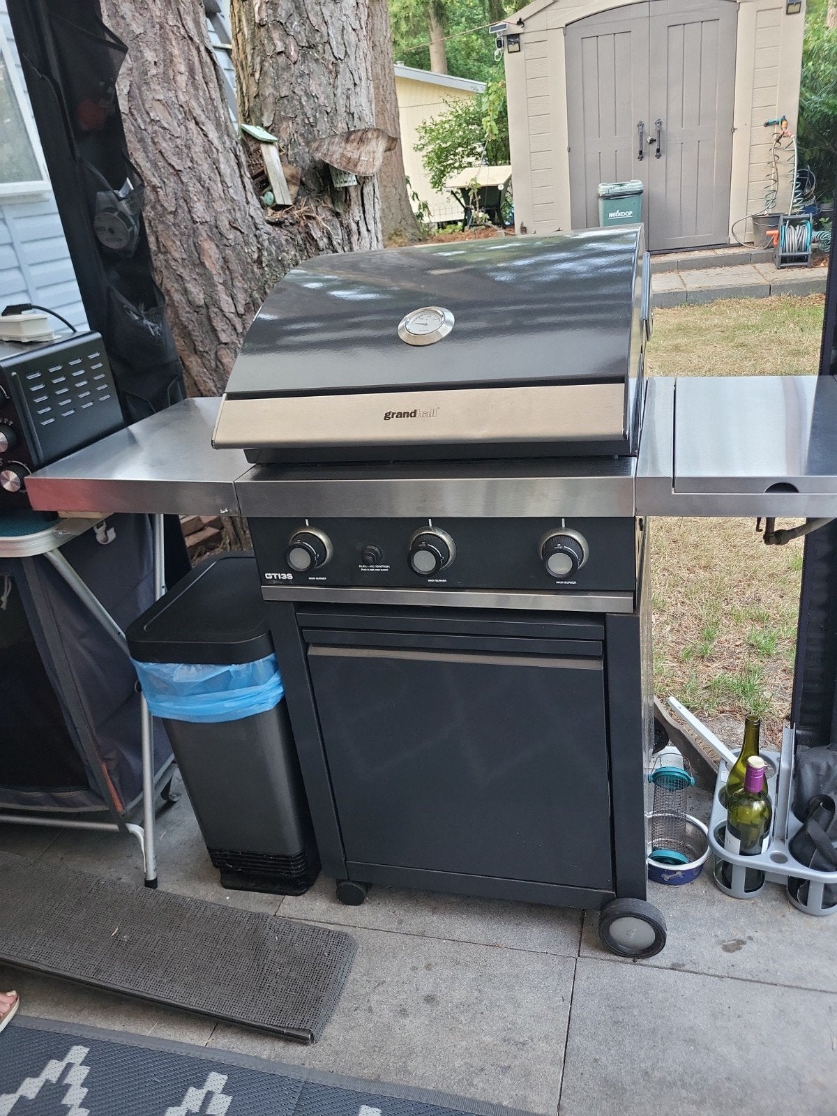 Gasbarbecue met zijbrander en bp gasfles, Ophalen, Gebruikt, Grandhall