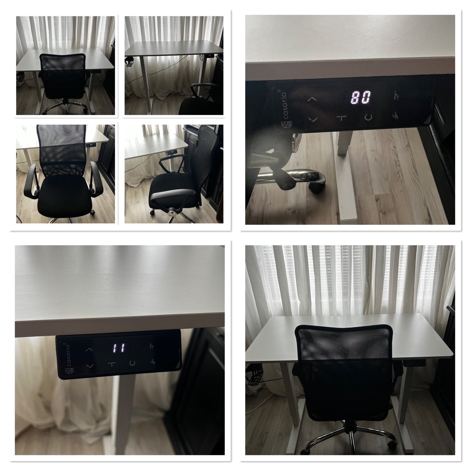 Elektrisch verstelbaar bureau + bureau stoel, Ophalen, Zit-sta bureau, Elektrisch, 110 cm
