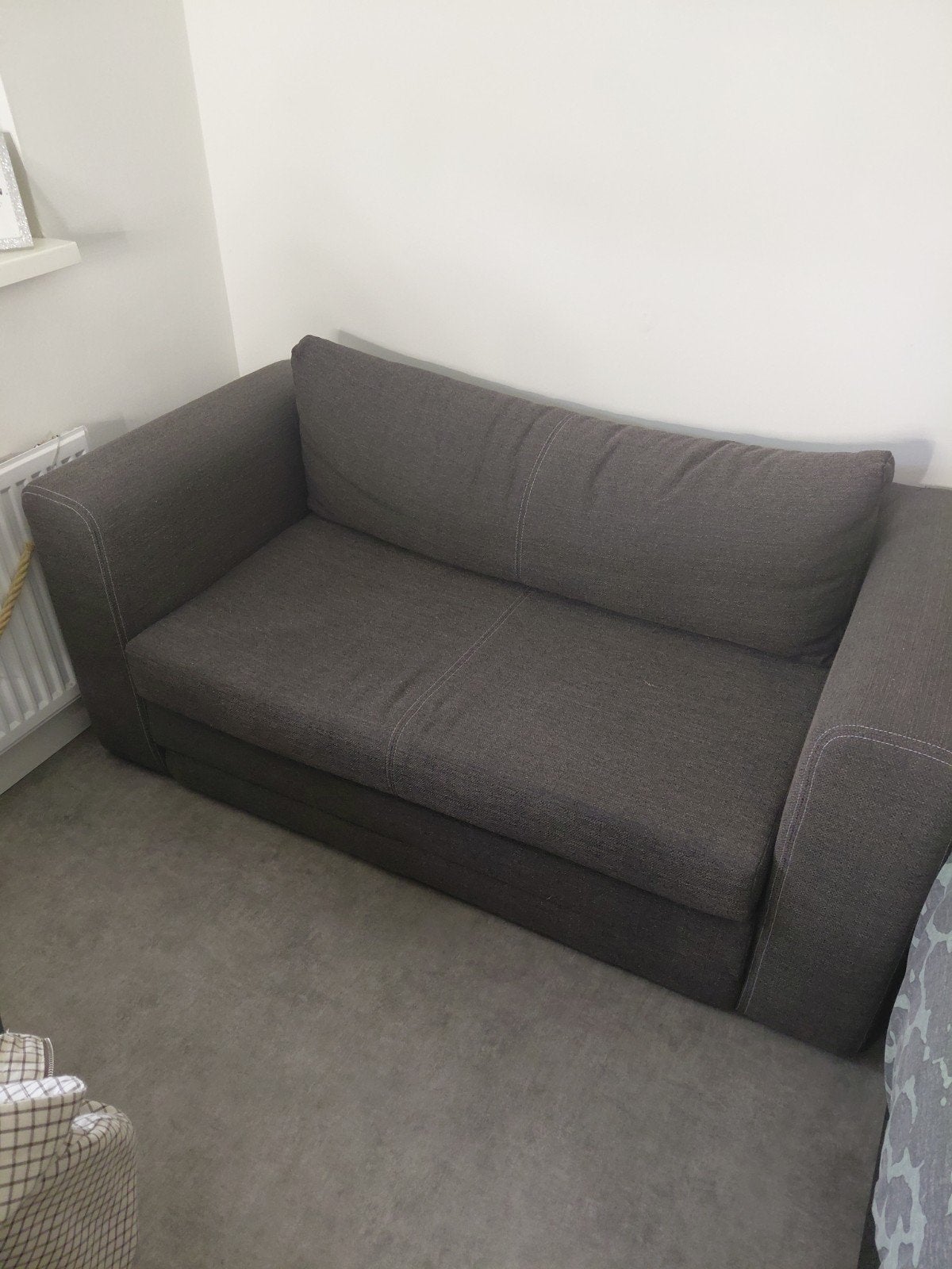 IKEA Slaapbank Donkergrijs, Huis en Inrichting, Slaapkamer | Slaapbanken, Ophalen, 70 cm of minder, Tweepersoons, 190 cm of minder