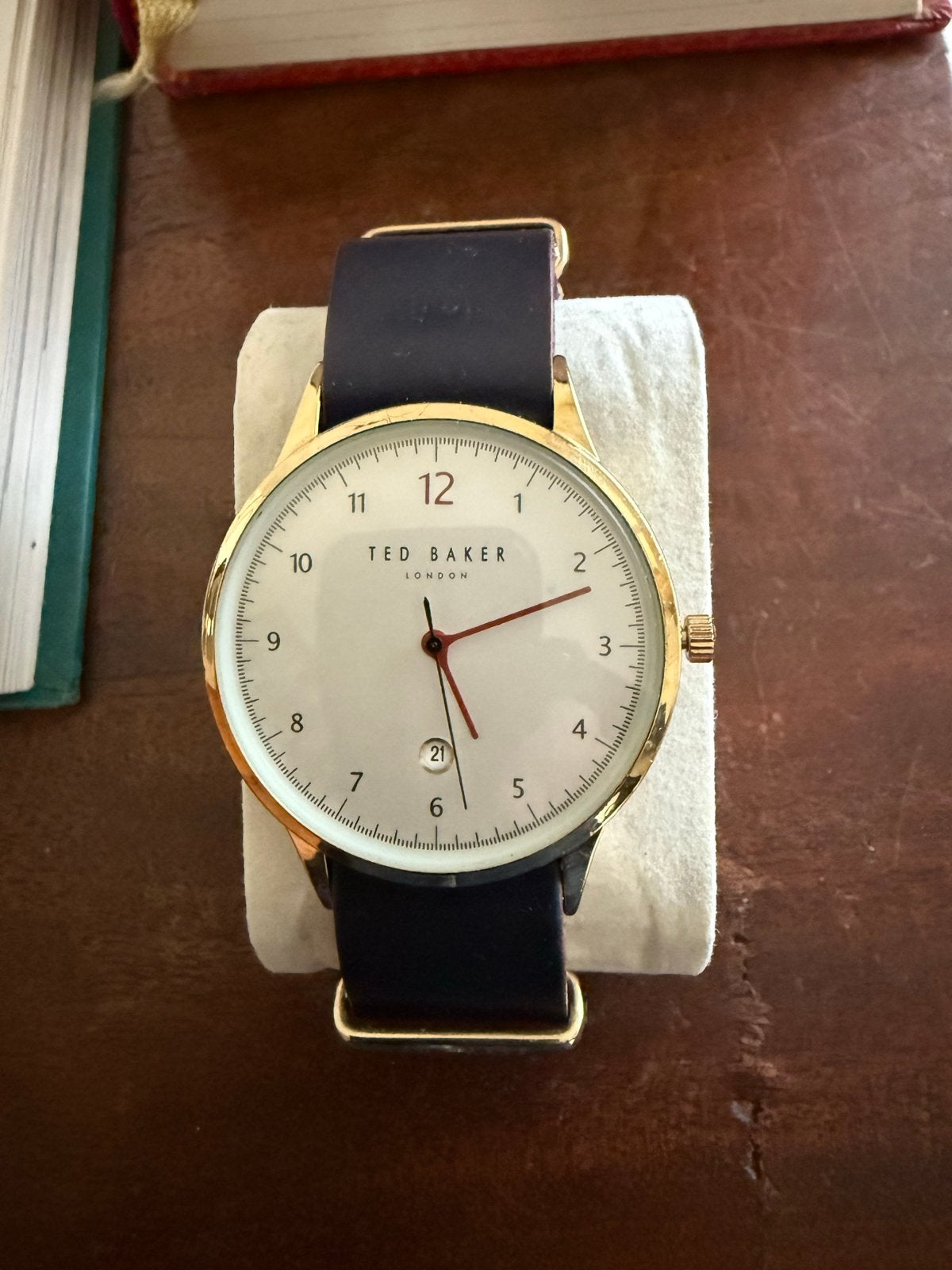 Ted Baker London Heren Horloge - Goudkleurig met Leren Band, Overige merken, Overige materialen, Leer, Polshorloge