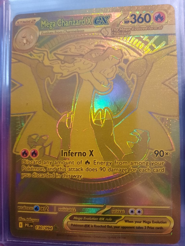 Phantasmal Flames, Mega Charizard X ex gold, Mega Charizard, Ophalen of Verzenden, Zo goed als nieuw, Meerdere kaarten