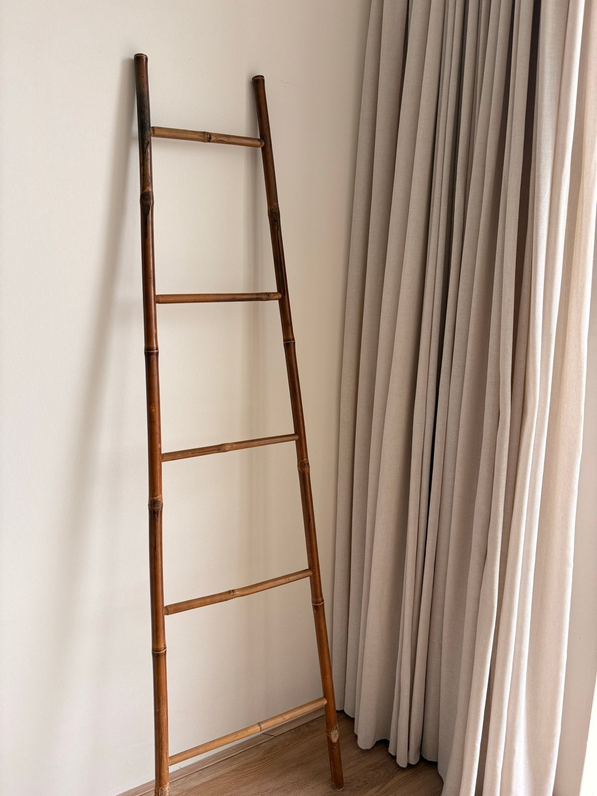 Decoratieve bamboe ladder, Ophalen, Natuurlijk materiaal, Bruin, Landelijk