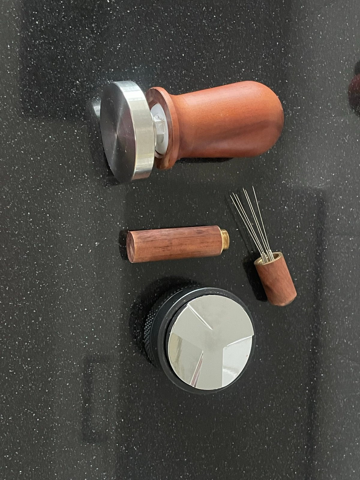 Espresso Barista Tool Set: Tamper, Roerder, Verdeler (51mm), Ophalen of Verzenden, Zo goed als nieuw