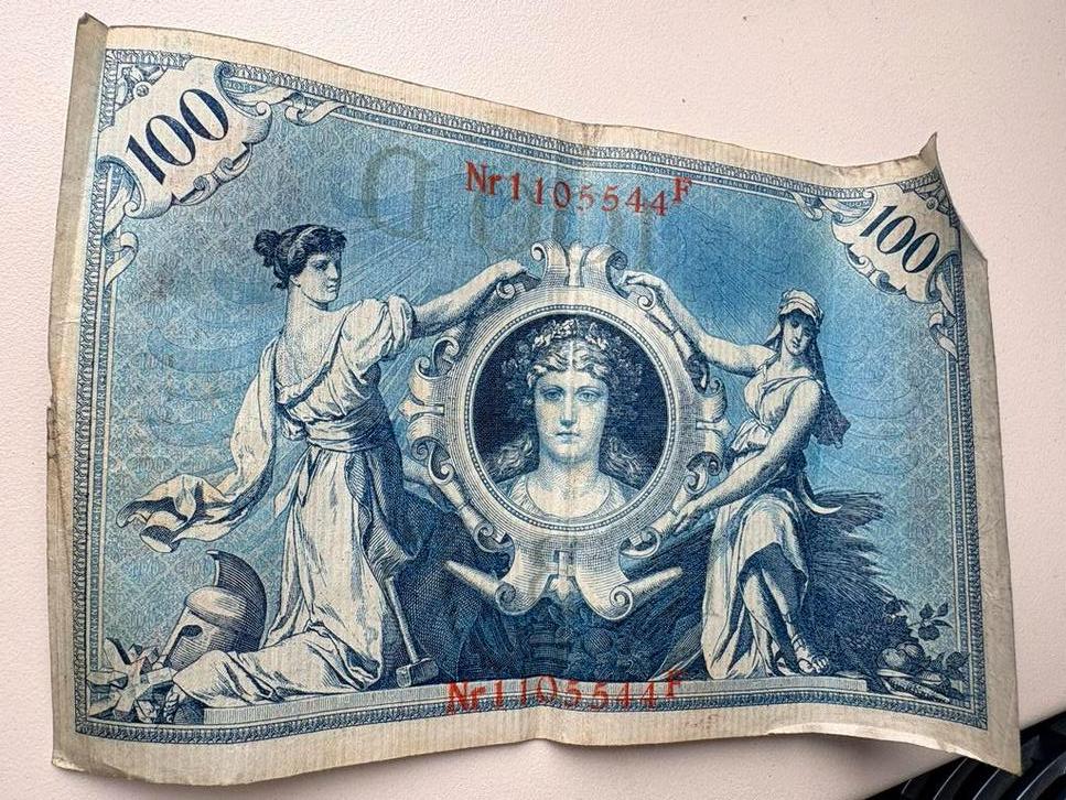 100 Mark Reichsbanknote 1908 - "Blauer Hunderter", Ophalen of Verzenden, Duitsland, Los biljet