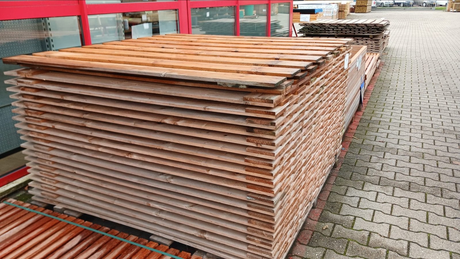 lariks schermen tuinscherm 180x180 cm 17 plankjes 16x140., Gebruikt, 25 tot 50 mm, Ophalen of Verzenden, 250 tot 300 cm