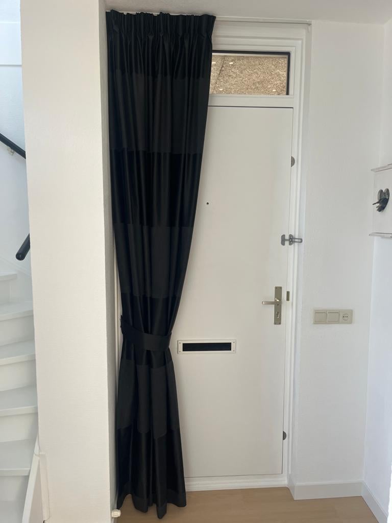 Zwart verduisterend gordijn voor deur of raam, Minder dan 50 cm, 200 cm of meer, Zwart, Ophalen of Verzenden
