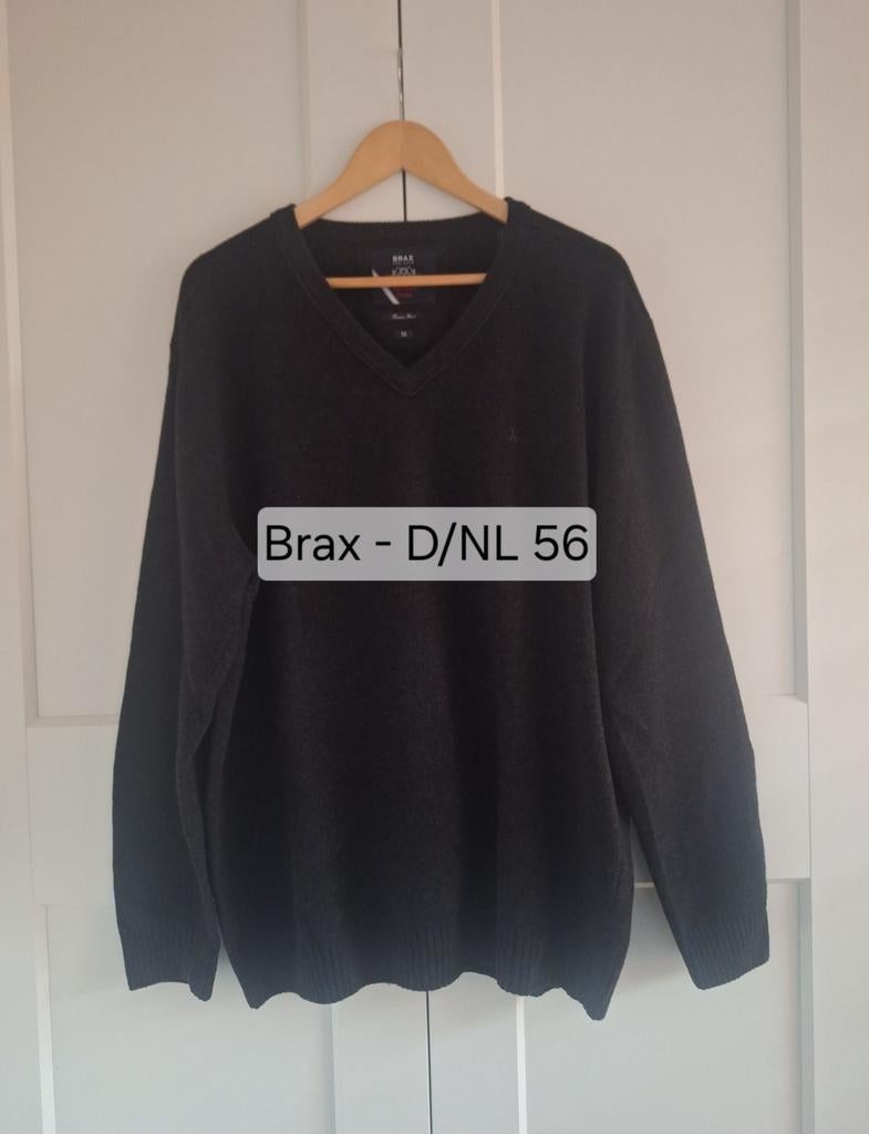 Donkergrijze wollen trui van Brax NL/D 56 / XL, Kleding | Heren, Truien en Vesten, Brax, Maat 56/58 (XL), Ophalen of Verzenden
