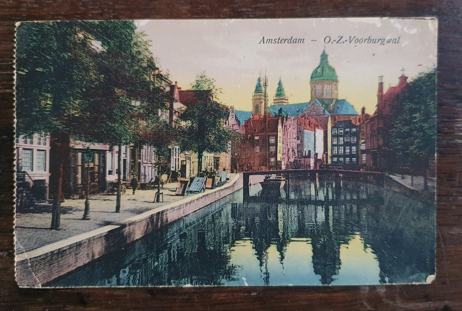 Oude ansichtkaart Amsterdam - O.Z. Voorburgwal, Ophalen of Verzenden, Voor 1920, Gelopen, Noord-Holland