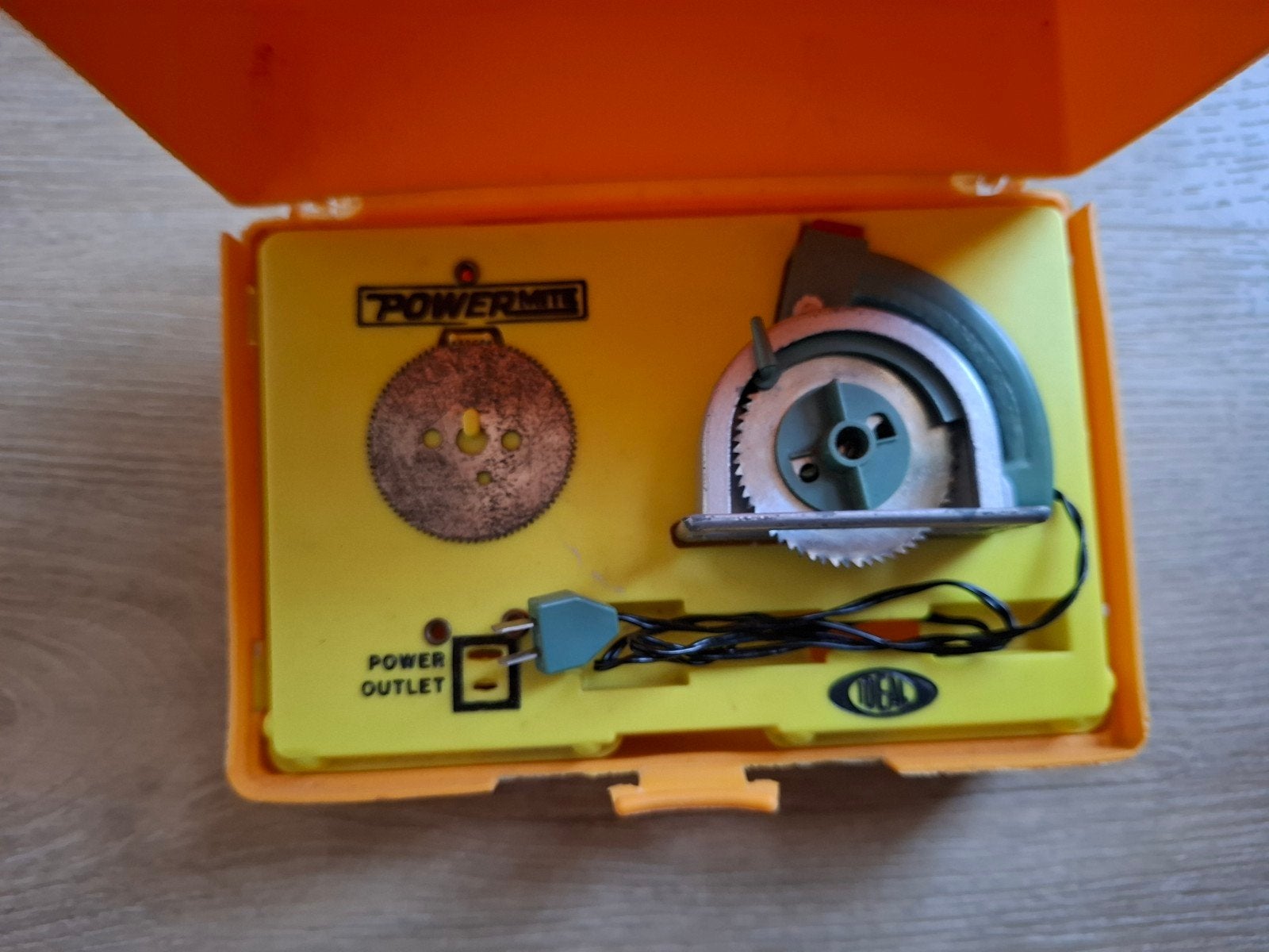Vintage Power Mite Mini Cirkelzaag in Koffer, Ophalen of Verzenden, Gebruikt, Gereedschap of Toebehoren