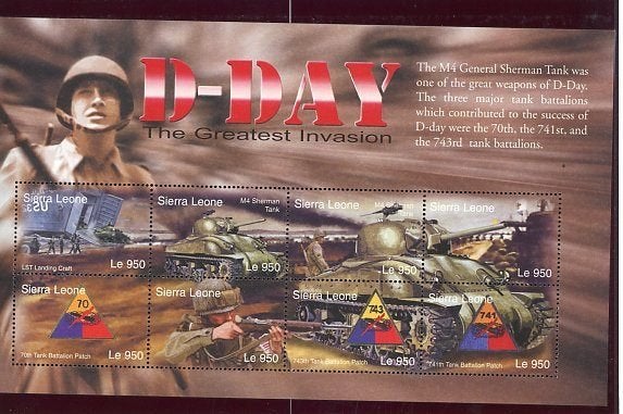 Sierra Leone- 2004- serie / vel = motief D-Day / WW II, Ophalen of Verzenden, Overige landen