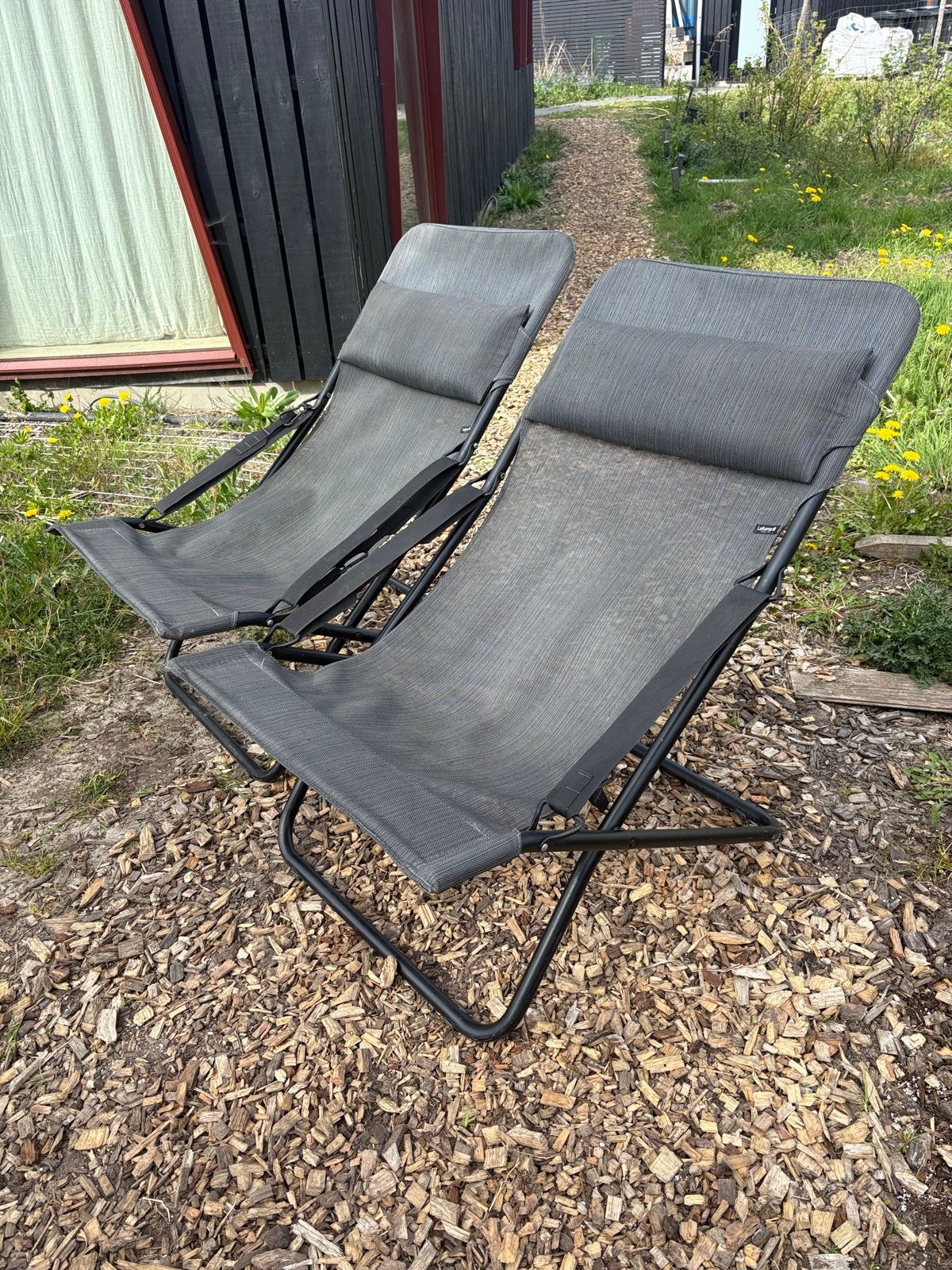 2x Lafuma Transabed ligstoel/strandstoel Batyline duo, Ophalen, Gebruikt, Campingstoel