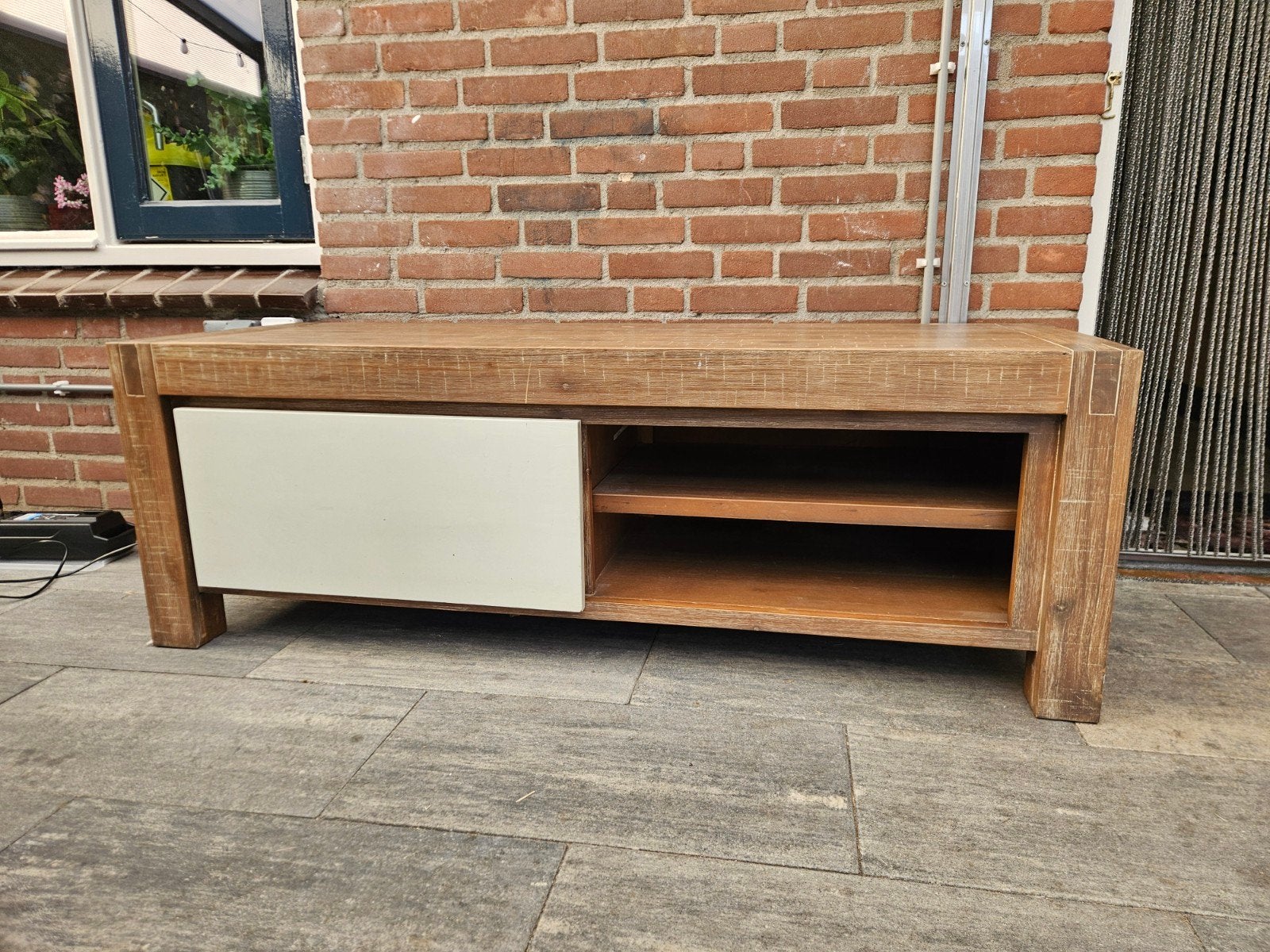 houten tv-meubel 145x50x50cm, Huis en Inrichting, Ophalen, Gebruikt, 100 tot 150 cm, Minder dan 100 cm