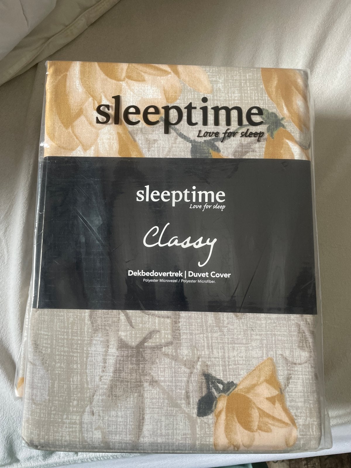 Sleeptime Classy Dekbedovertrek - Summer Flower Sand, Beige, Dekbedovertrek, Ophalen of Verzenden, Nieuw