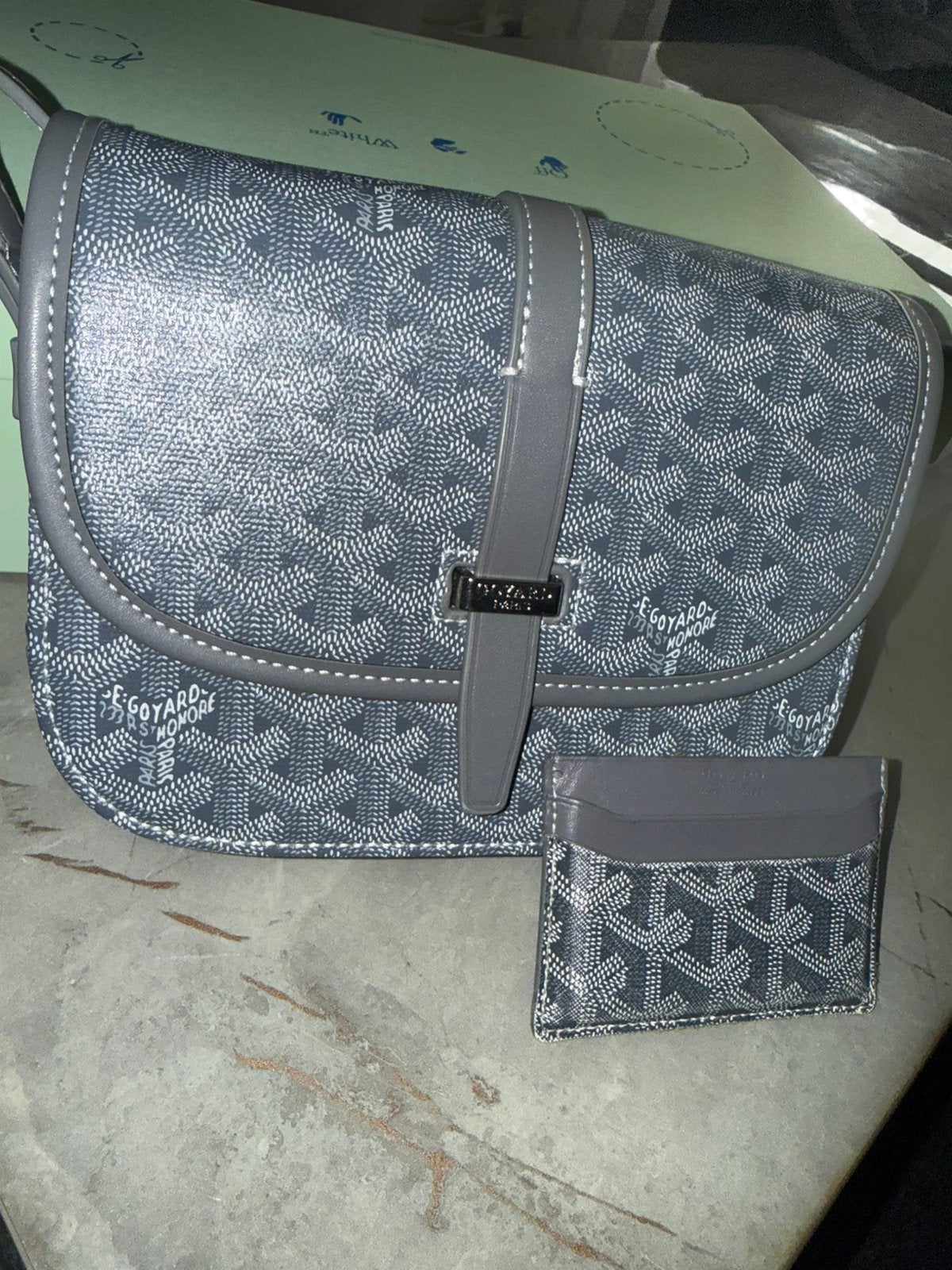 Goyard grijze heuptas met matching portemonnee, Ophalen of Verzenden, Zo goed als nieuw, Grijs
