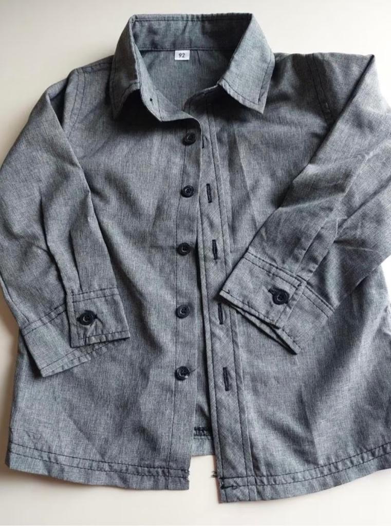 Grijs Zwart Overhemdje Overhemd Bloesje Blouse maat mt 92, Zeeman, Jongen of Meisje, Overhemd of Blouse, Ophalen of Verzenden