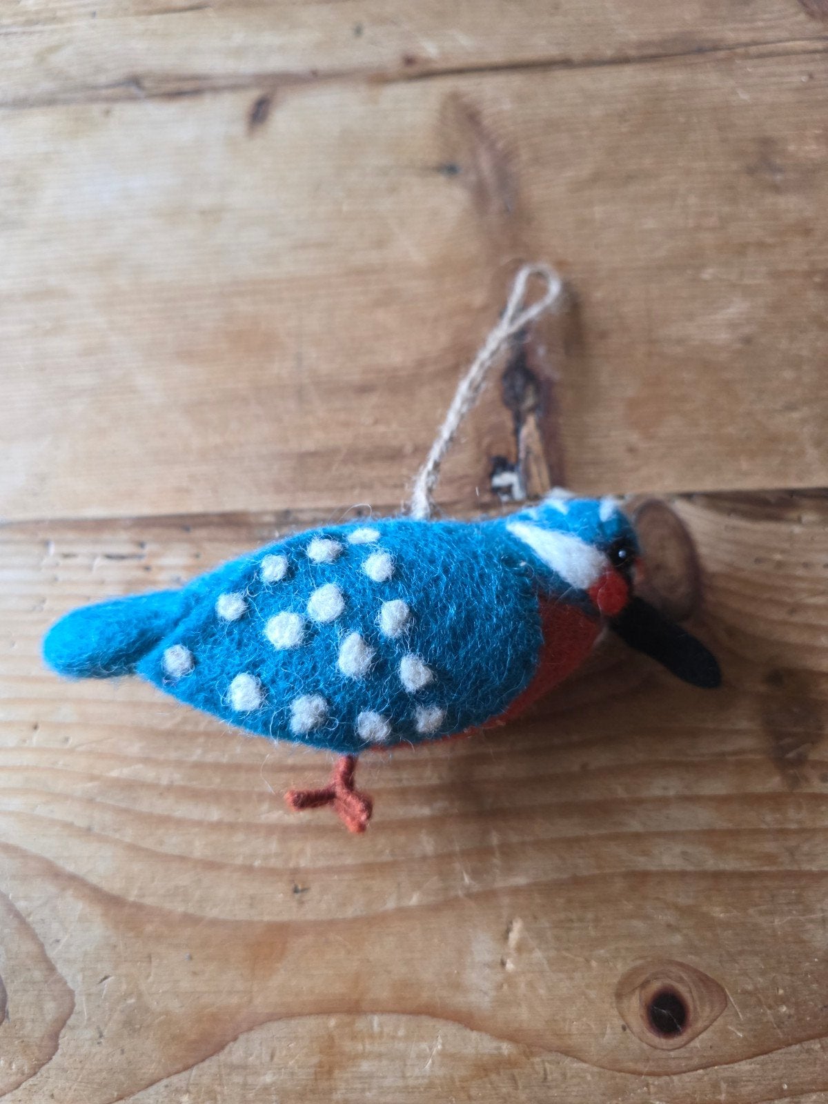 Vilten ijsvogel decoratie - Handgemaakt en uniek, Ophalen of Verzenden, Nieuw